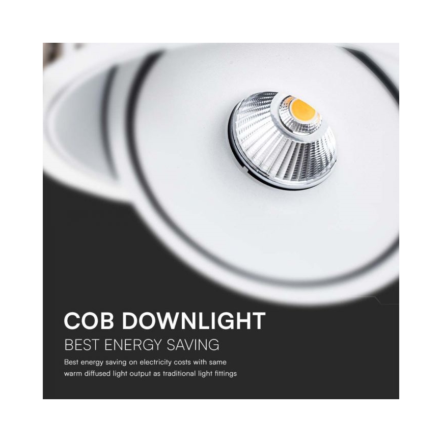 LED Uvučeni reflektor LED/28W/230V 3000/4000/6400K pr. 20 cm bela