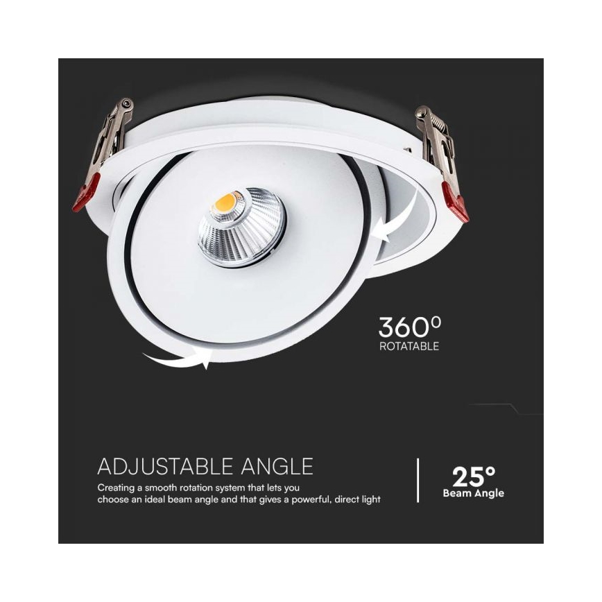 LED Uvučeni reflektor LED/28W/230V 3000/4000/6400K pr. 20 cm bela