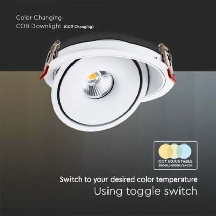 LED Uvučeni reflektor LED/28W/230V 3000/4000/6400K pr. 20 cm bela