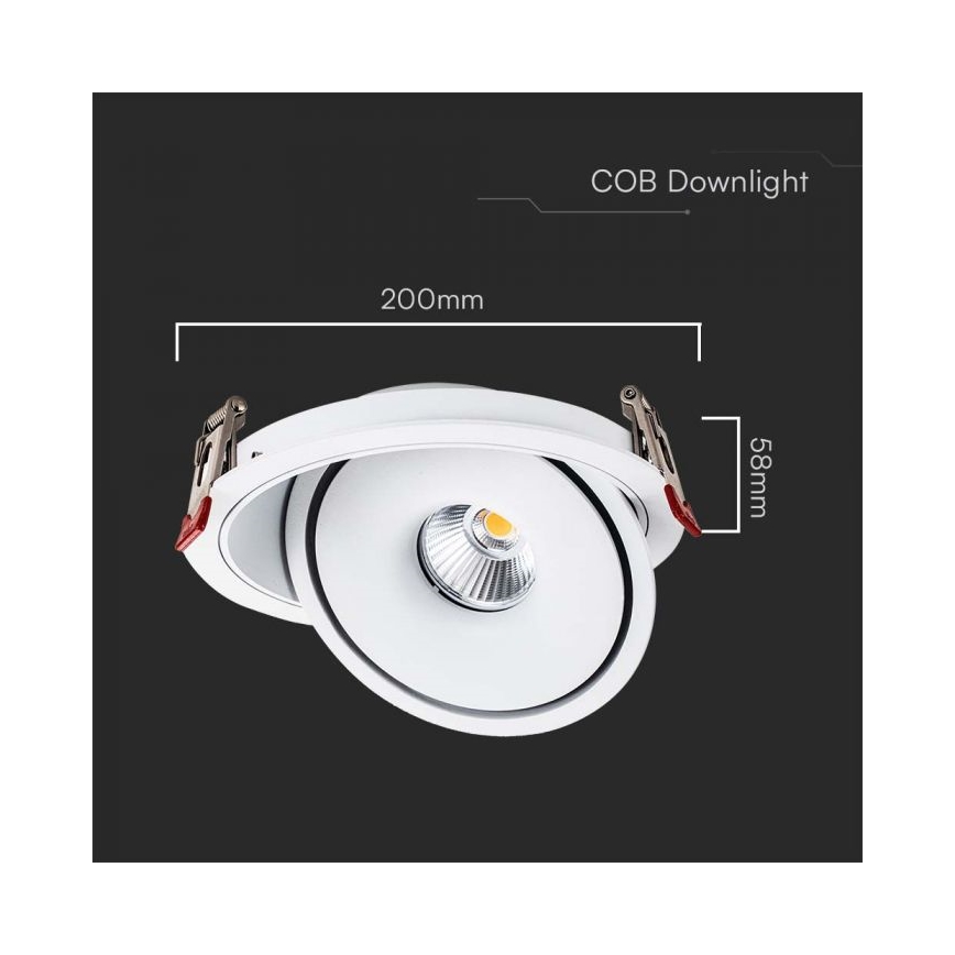 LED Uvučeni reflektor LED/28W/230V 3000/4000/6400K pr. 20 cm bela