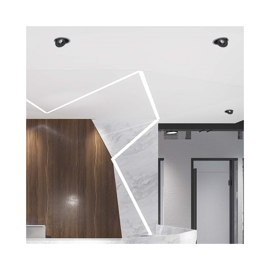 LED Uvučeni reflektor LED/28W/230V 3000/4000/6400K pr. 20 cm crno