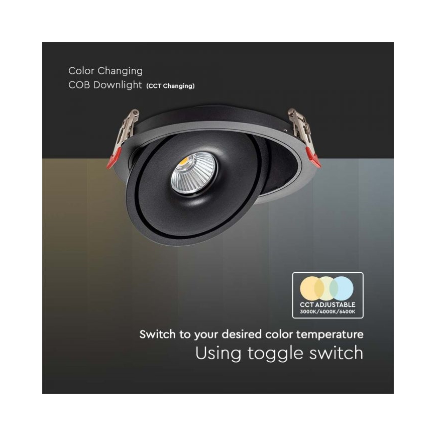 LED Uvučeni reflektor LED/28W/230V 3000/4000/6400K pr. 20 cm crno