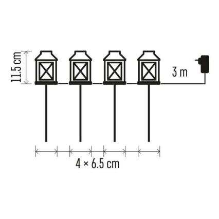 LED Vanjska dekoracija 4xLED/5W/230V IP44