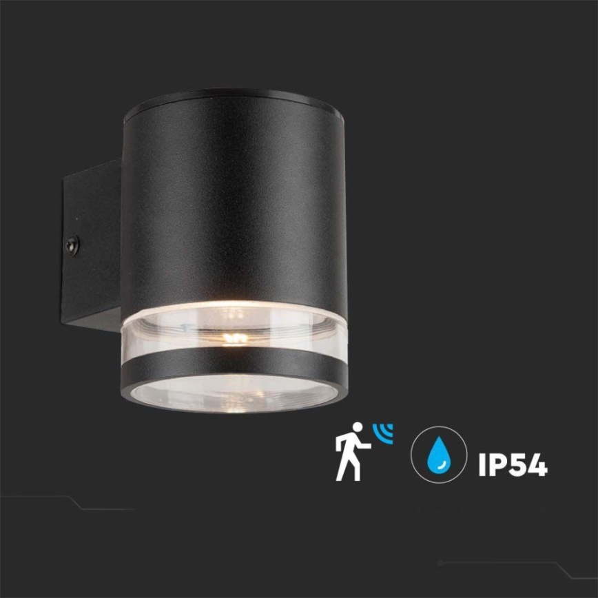 LED Vanjska solarna zidna Lampa sa senzorom LED/1W/3,7V 3000K IP54 crno