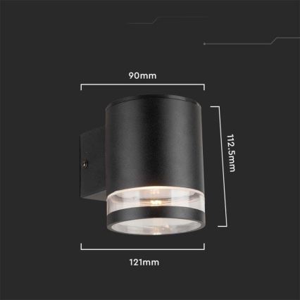 LED Vanjska solarna zidna Lampa sa senzorom LED/1W/3,7V 3000K IP54 crno
