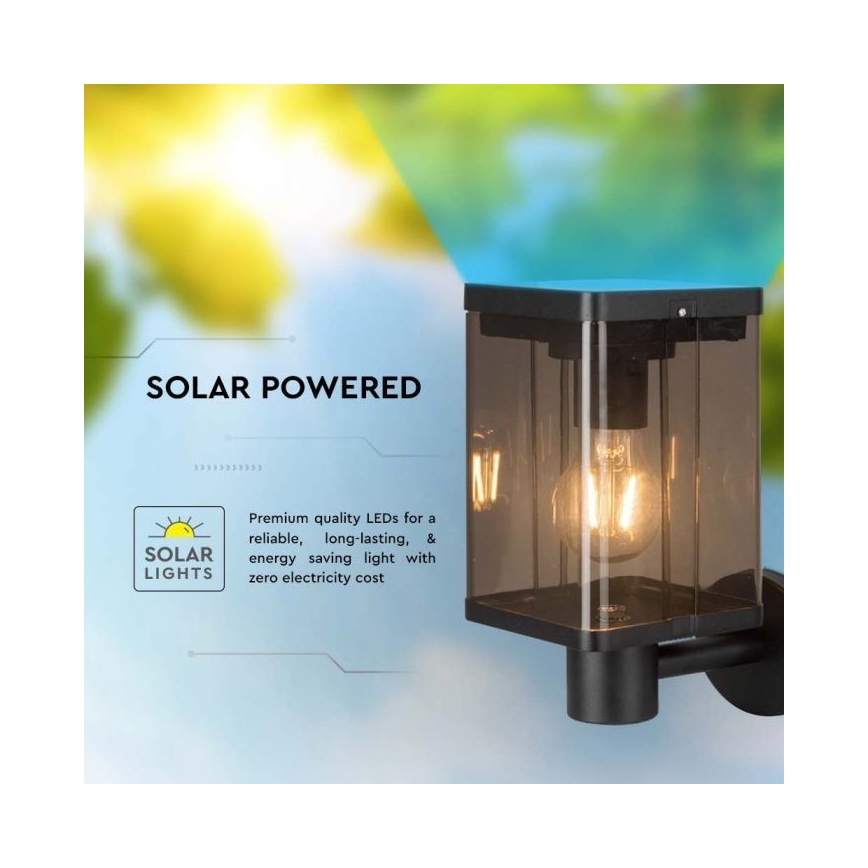 LED Vanjska solarna zidna Lampa sa senzorom LED/2,5W/3,7V 3000K IP54
