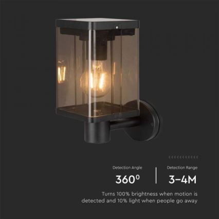 LED Vanjska solarna zidna Lampa sa senzorom LED/2,5W/3,7V 3000K IP54