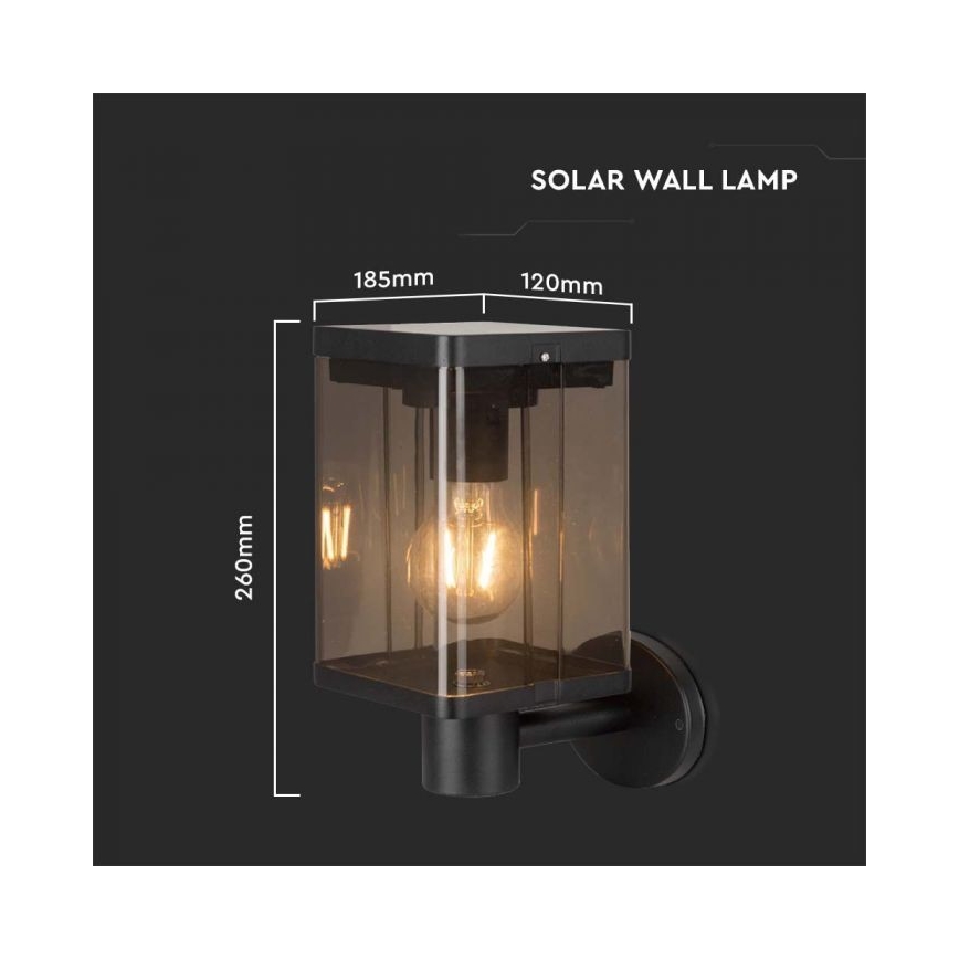 LED Vanjska solarna zidna Lampa sa senzorom LED/2,5W/3,7V 3000K IP54
