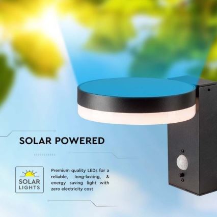 LED Vanjska solarna zidna Lampa sa senzorom LED/5,5W/3,7V 3000K IP54