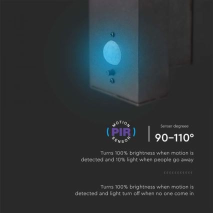 LED Vanjska solarna zidna Lampa sa senzorom LED/5,5W/3,7V 3000K IP54