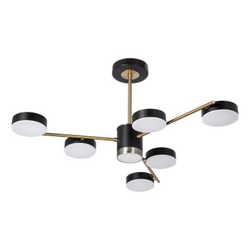 LED Viseći luster 6xLED/7W/230V + LED/6W zlatna/crno
