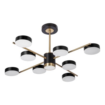 LED Viseći luster 8xLED/7W/230V + LED/6W 3000-6000K pr. 77 cm zlatna/crno