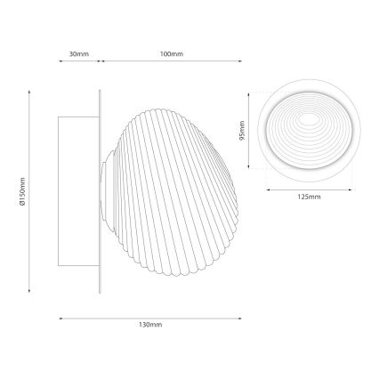 LED Zidna lampa BOLLA LED/3W/230V zlatna