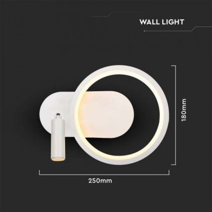LED Zidna lampa LED/14W/230V 4000K bela