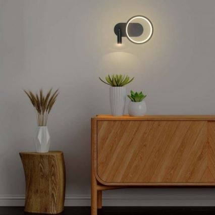 LED Zidna lampa LED/14W/230V 4000K crno