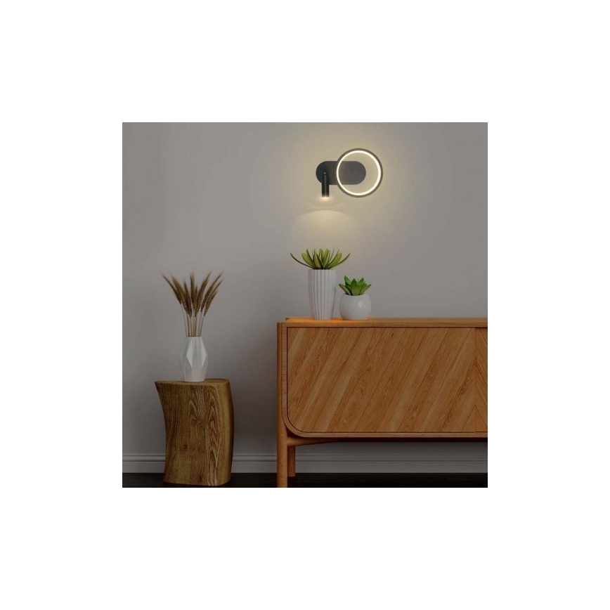 LED Zidna lampa LED/14W/230V 4000K crno