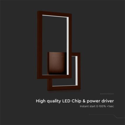 LED Zidna lampa LED/20W/230V 3000K braon