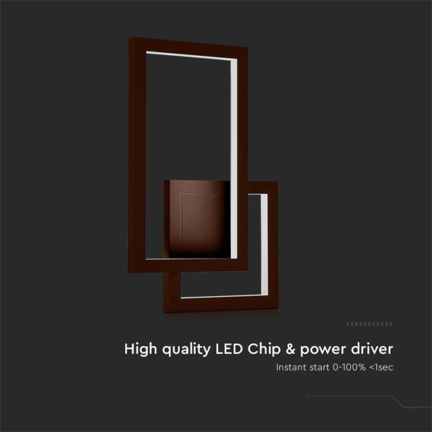LED Zidna lampa LED/20W/230V 3000K braon