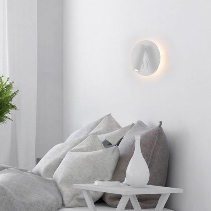 LED Zidna lampa LED/3W/230V + LED/6W/230V 3000K bela