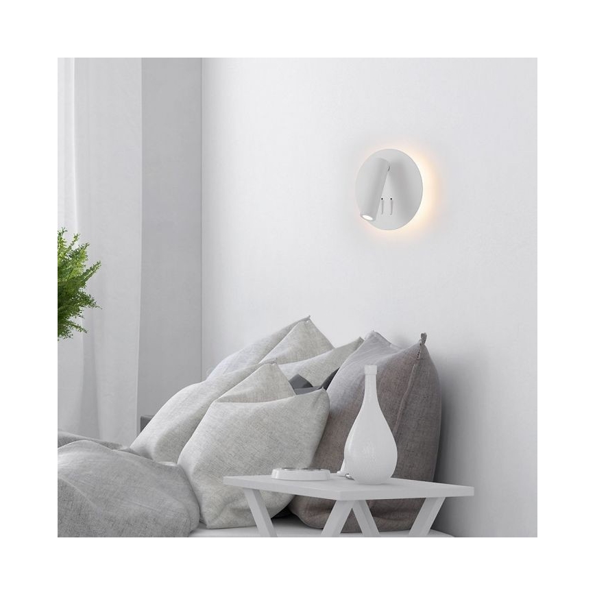 LED Zidna lampa LED/3W/230V + LED/6W/230V 3000K bela