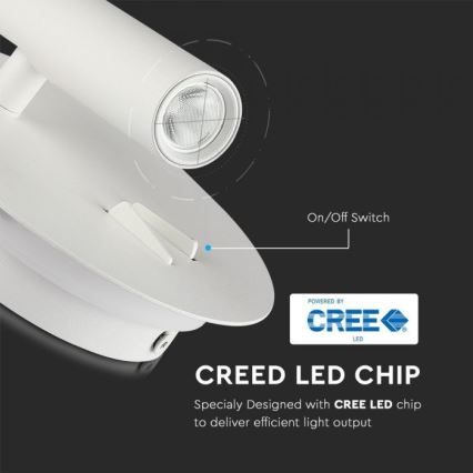 LED Zidna lampa LED/3W/230V + LED/6W/230V 3000K bela