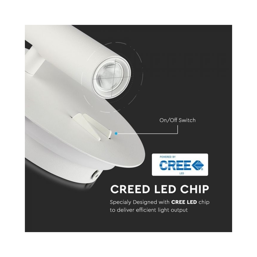 LED Zidna lampa LED/3W/230V + LED/6W/230V 3000K bela