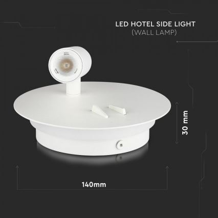 LED Zidna lampa LED/3W/230V + LED/6W/230V 3000K bela