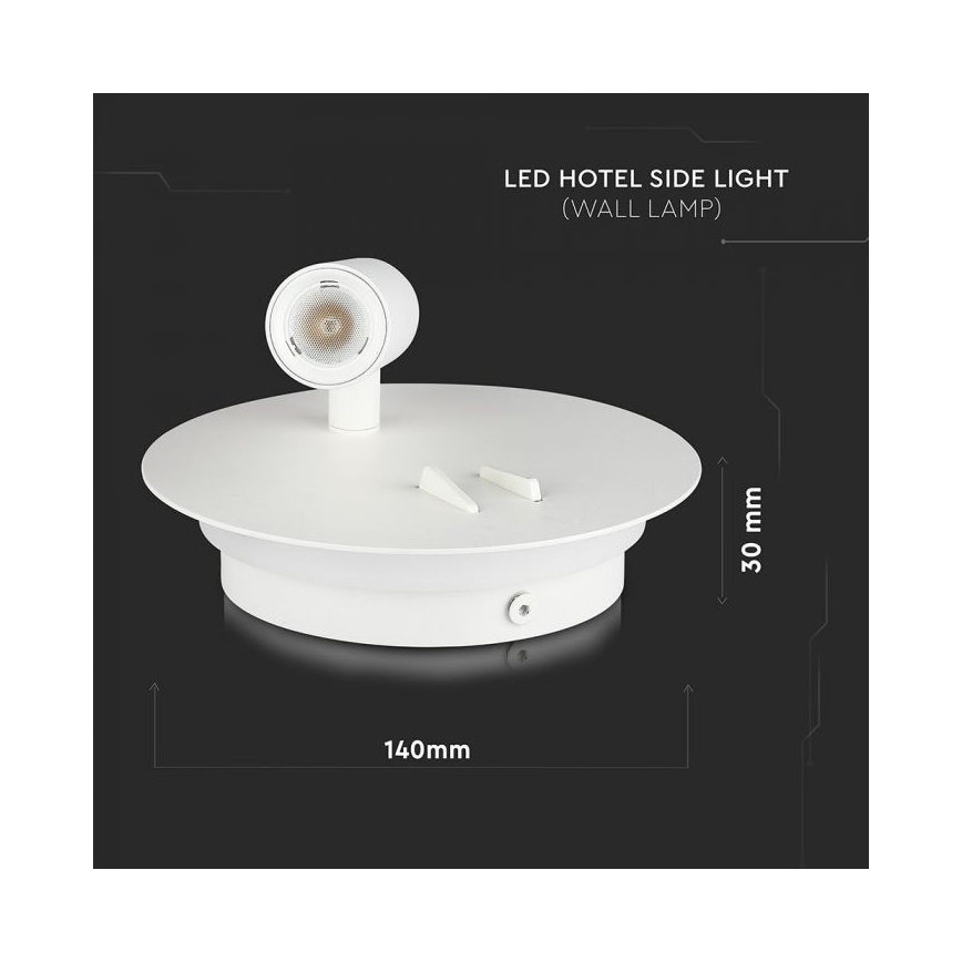 LED Zidna lampa LED/3W/230V + LED/6W/230V 3000K bela