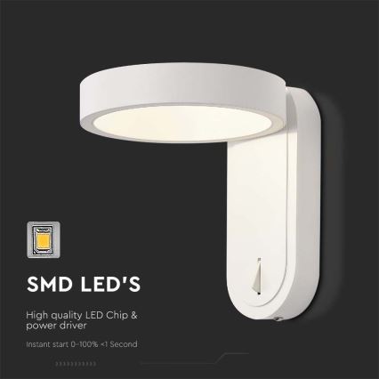 LED Zidna lampa LED/5W/230V 3000K/4000K bela