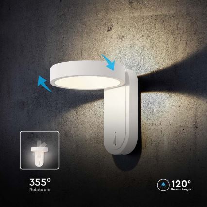 LED Zidna lampa LED/5W/230V 3000K/4000K bela