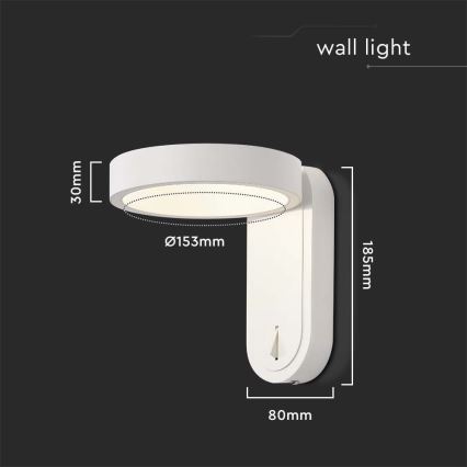 LED Zidna lampa LED/5W/230V 3000K/4000K bela
