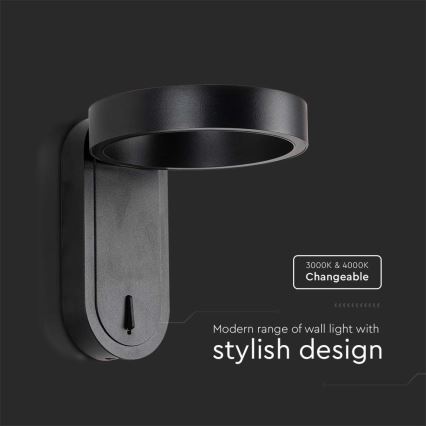 LED Zidna lampa LED/5W/230V 3000K/4000K crno