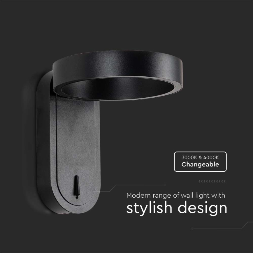 LED Zidna lampa LED/5W/230V 3000K/4000K crno