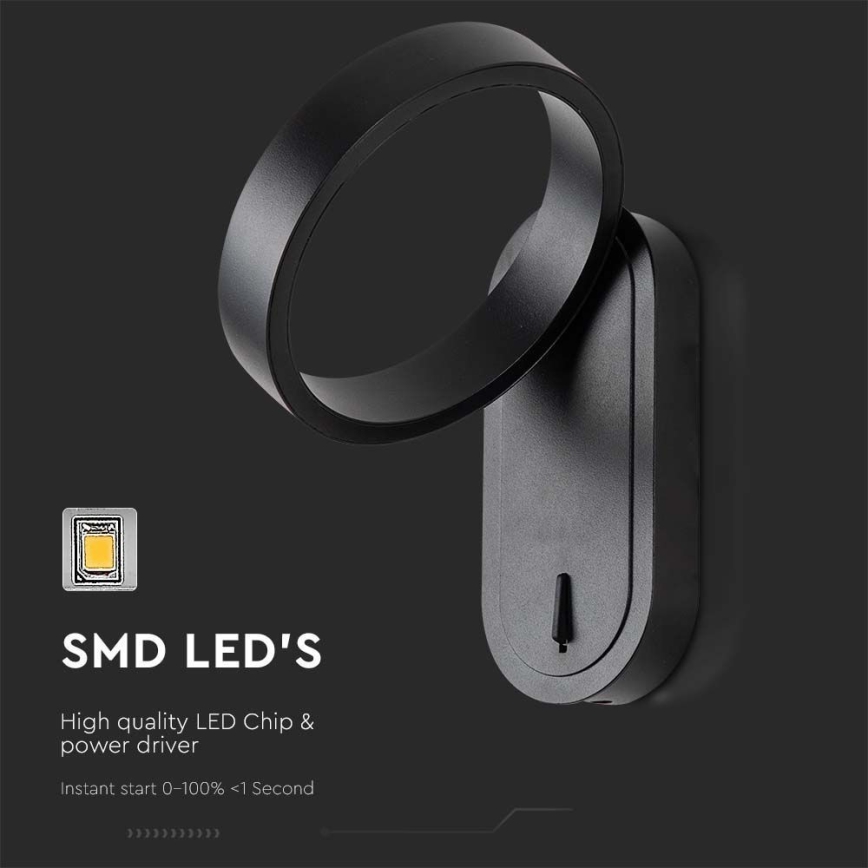 LED Zidna lampa LED/5W/230V 3000K/4000K crno