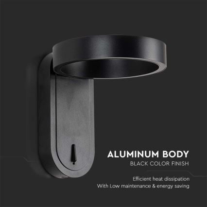 LED Zidna lampa LED/5W/230V 3000K/4000K crno