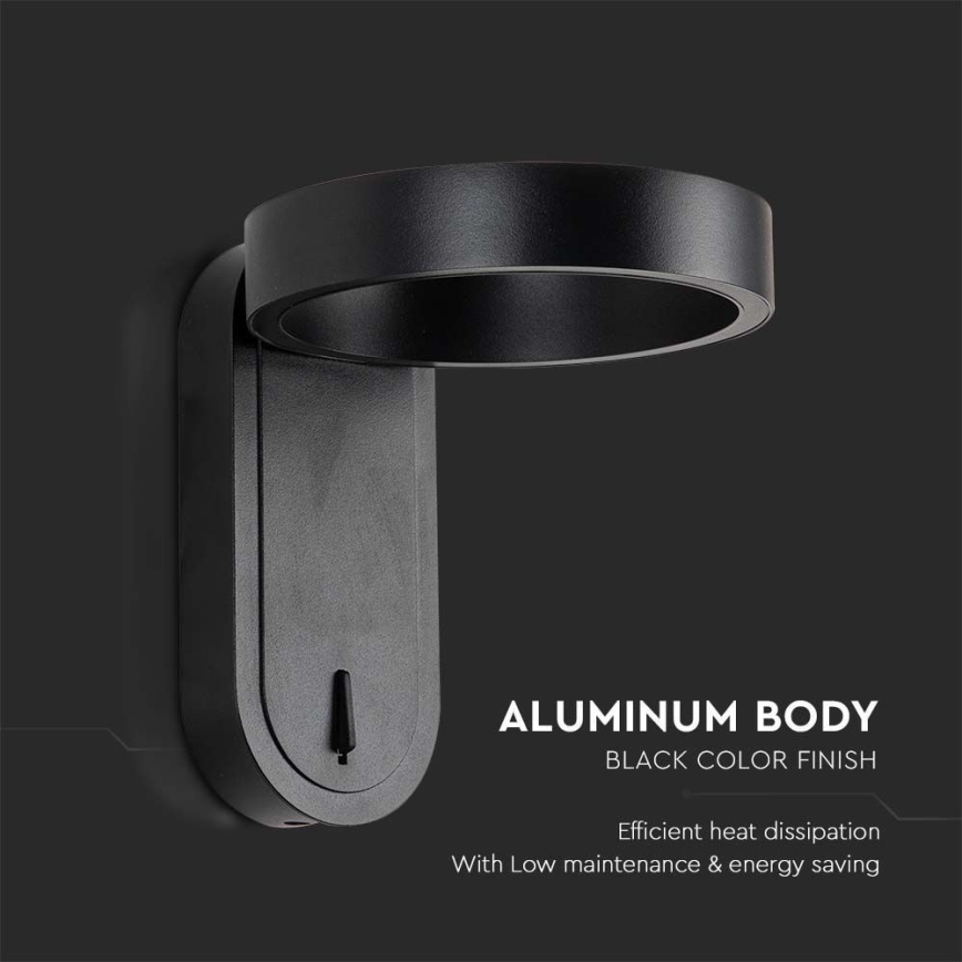 LED Zidna lampa LED/5W/230V 3000K/4000K crno