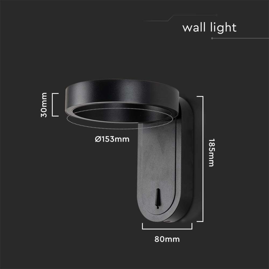 LED Zidna lampa LED/5W/230V 3000K/4000K crno