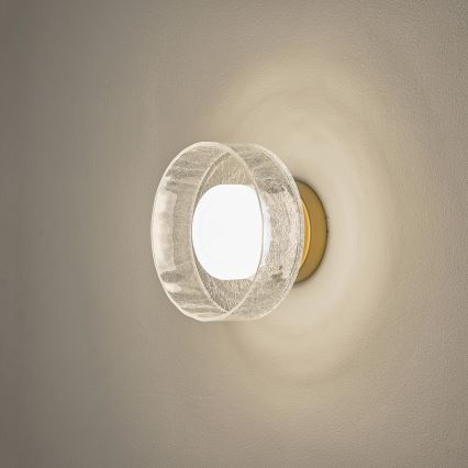 LED Zidna lampa LED/8W/230V 3000K zlatna/prozirna