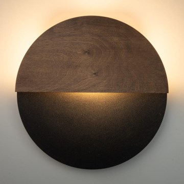 LED Zidna lampa LUNA LED/7W/230V pr. 36 cm crno/braon