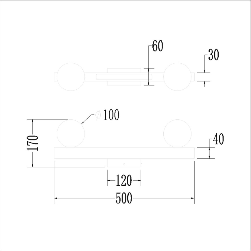 LED Zidna lampa MAGNET LED/13W/230V + 2xG9/60W 3000/4000K crno