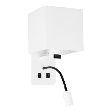 LED Zidna lampa MAGNUM 1xE27/40W/230V + LED/3W bela