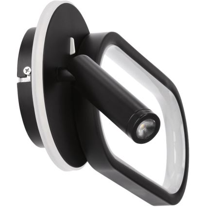 LED Zidna lampa MONET LED/13W/230V + LED/2W 3000/4000/6000K crno