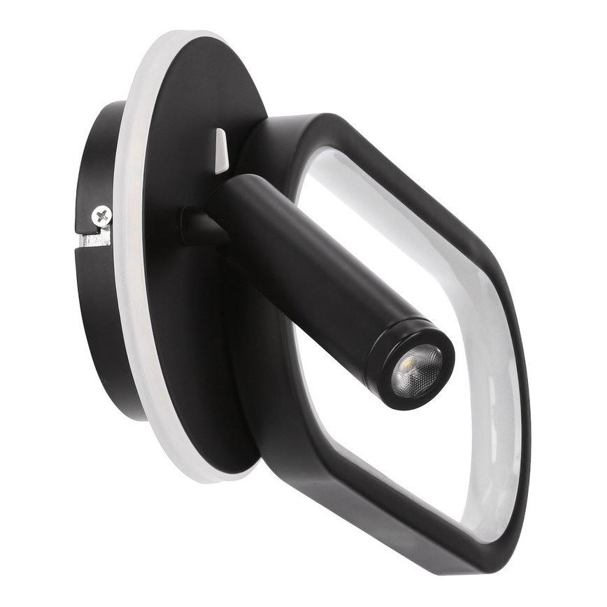 LED Zidna lampa MONET LED/13W/230V + LED/2W 3000/4000/6000K crno