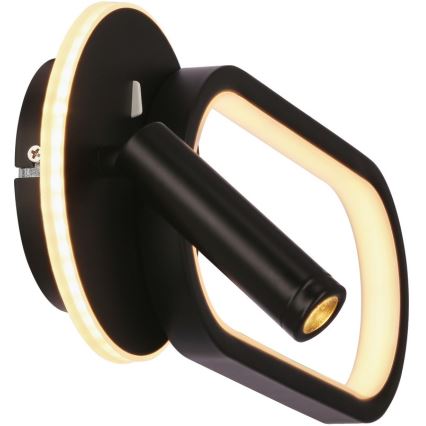 LED Zidna lampa MONET LED/13W/230V + LED/2W 3000/4000/6000K crno