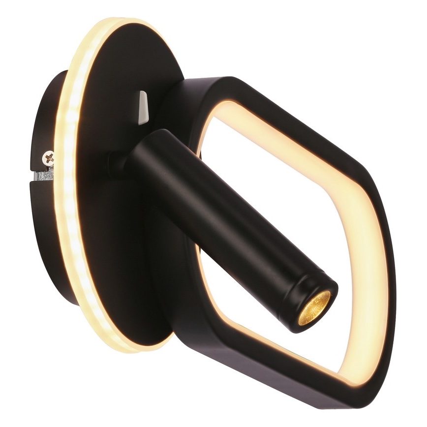 LED Zidna lampa MONET LED/13W/230V + LED/2W 3000/4000/6000K crno