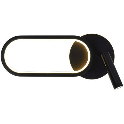 LED Zidna lampa MONET LED/13W/230V + LED/2W 3000/4000/6000K crno