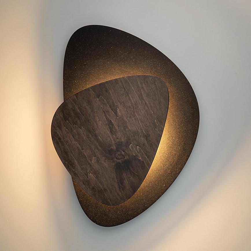 LED Zidna lampa PEDRA LED/7W/230V crno/braon