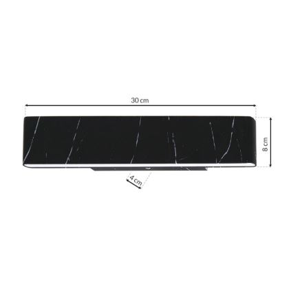 LED Zidna lampa PIERCE LED/12W/230V 30 cm crno