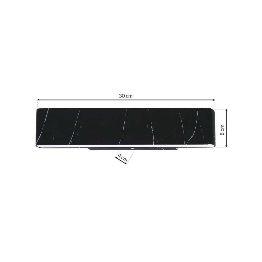 LED Zidna lampa PIERCE LED/12W/230V 30 cm crno