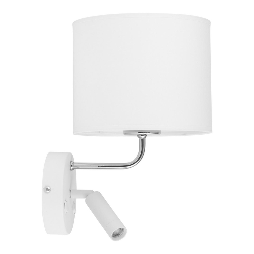 LED zidna lampa RICHI 1xE27/15W/230V + LED/3W/230V bela
